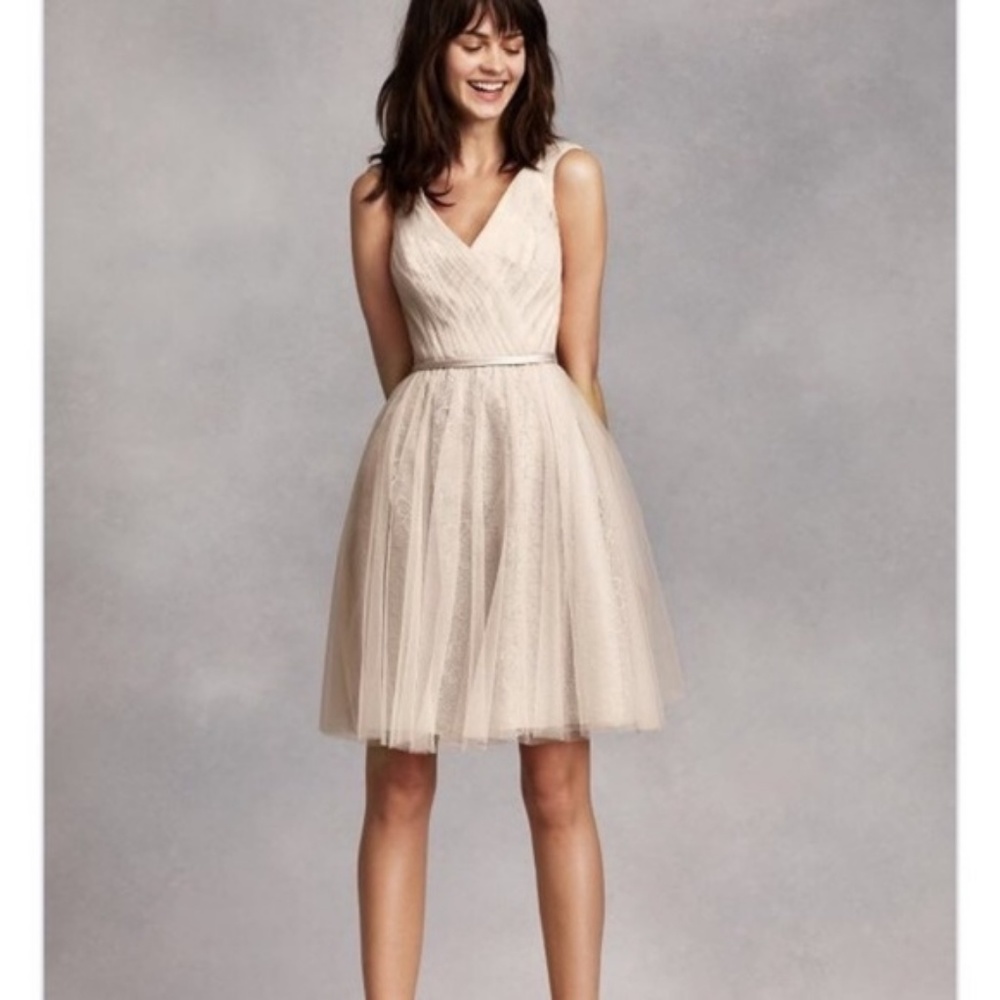 WHITE Vera Wang tulle with lace dress